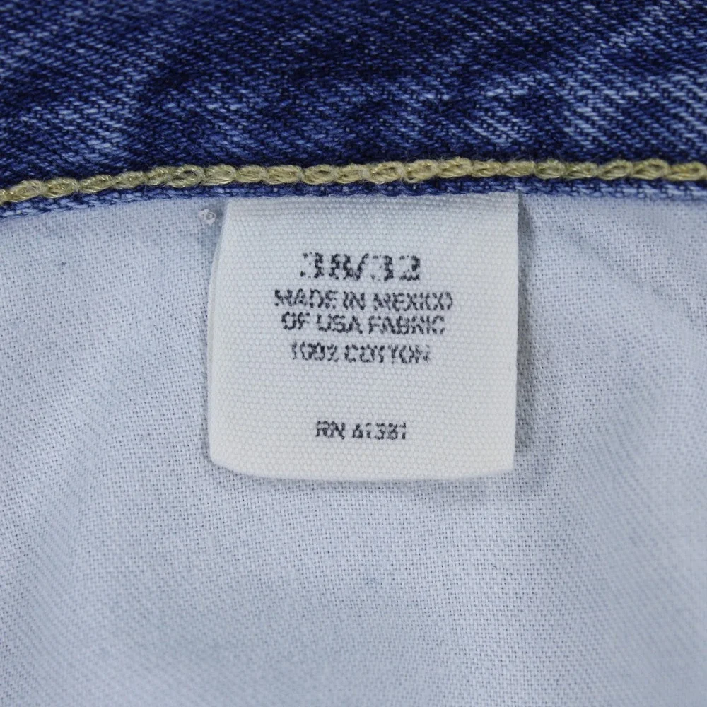 Polo Ralph Lauren 867 Classic Fit Jeans Mens 38x32 Medium Wash Distressed Hem